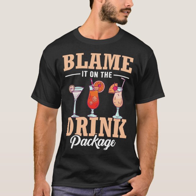 Camiseta Culpa-O No Pacote Drink Férias Cruise Cru (Frente)