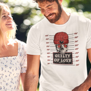 Camiseta Culpado de Amor Esqueleto Dia dos Namorados