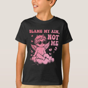Camiseta Culpe Minha Mira Não Me Xícara Engraçada Do Cupido