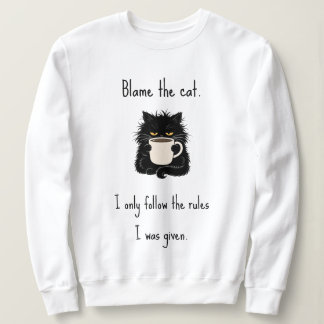 Camiseta Culpe o Gato Amante de Gato Preto engraçado e mal-