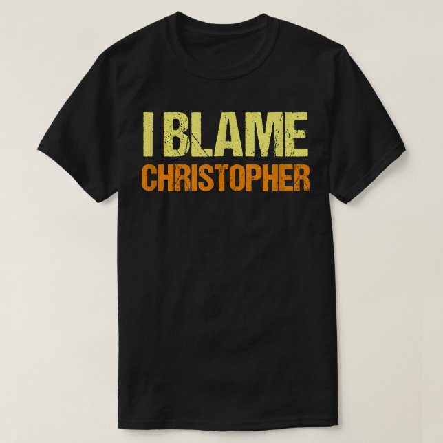 Camiseta Culpo Christopher Engraçado Amigos Humor Buddy (Frente do Design)