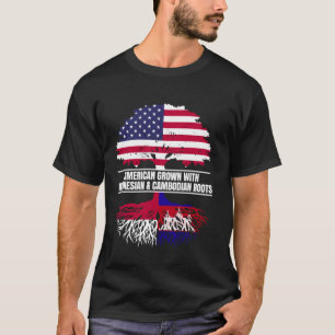 Camiseta Cultivado nos EUA com Bandeira Patrimônio Indonési