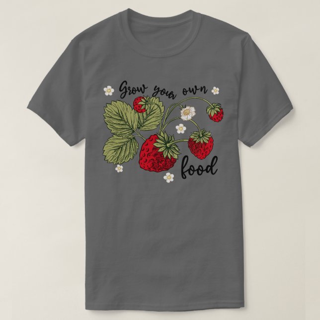 Camiseta Cultivar a sua Comida Morangos Primaveras Mulheres (Frente do Design)