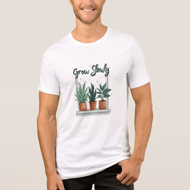 Camiseta Cultivar Lentamente Plantas (Frente)