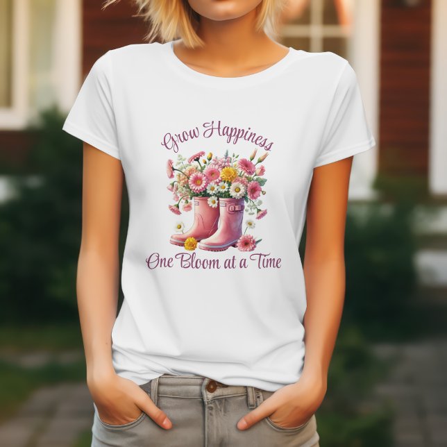 Camiseta Cultive a Felicidade Uma Florada de Cada Vez (Criador carregado)