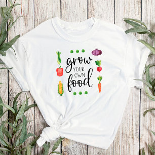 Camiseta Cultive a sua Comida de hortas de jardinagem de aq