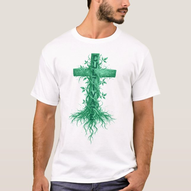 Camiseta Cultive Sua Fé – Cruz Cristã (Frente)