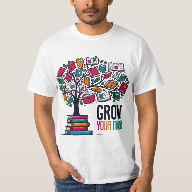 Camiseta Cultive Sua Mente: Árvore de Livros (Frente)