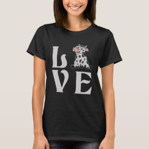 Camiseta Cultivo de Animais de Fazenda Fofos Amor por Vaca