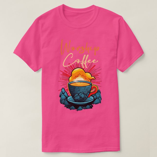 Camiseta Culto Engraçado Café Presente Engraçado Café 4 (Frente do Design)