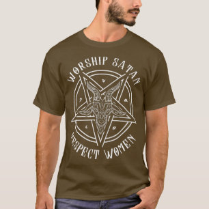 Camiseta Culto Respeita As Mulheres No Pentagrama Satânico