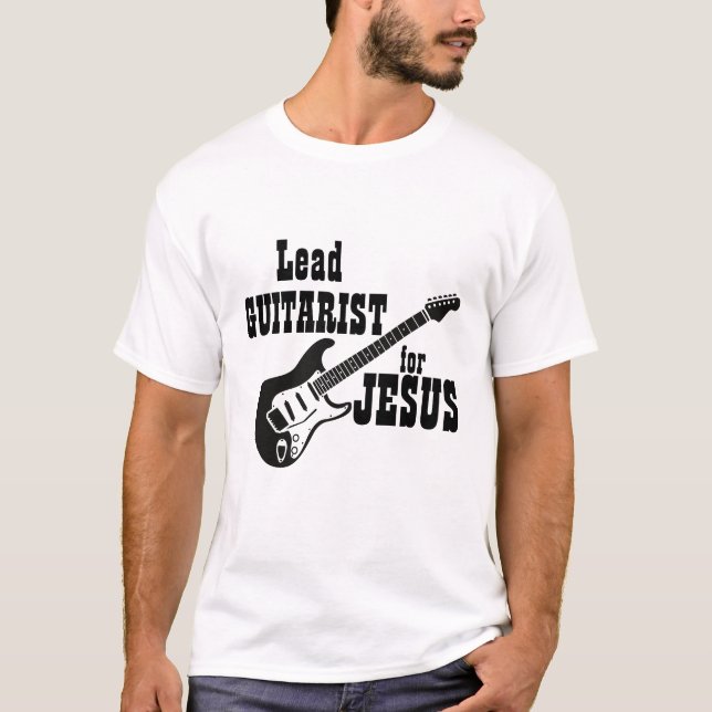 Camiseta Culto Team Shirt Lead Guitar para Jesus (Frente)