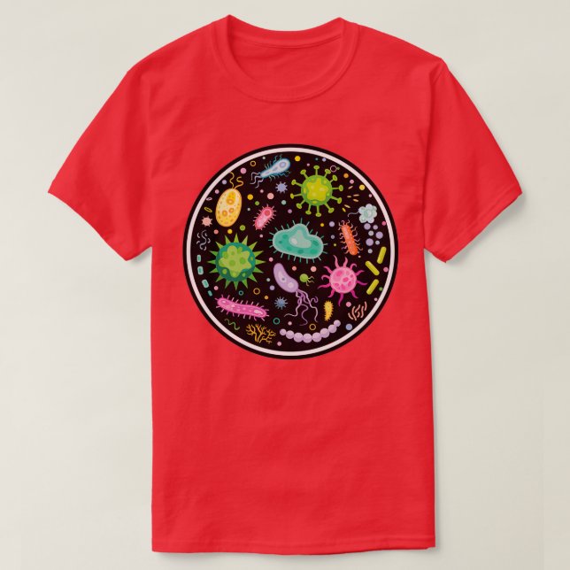 Camiseta cultura bacteriana em microbiologia (Frente do Design)