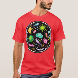 Camiseta cultura bacteriana em microbiologia