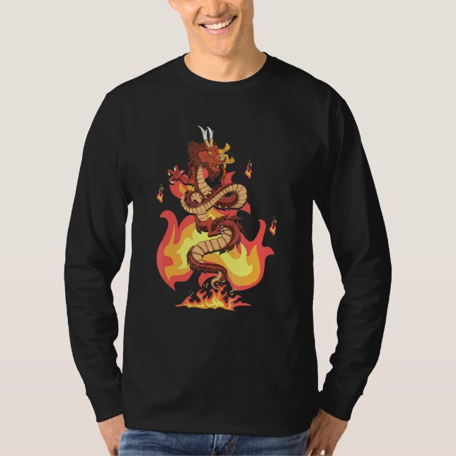 Camiseta Cultura Chinesa - Criatura da Fantasia Mítica Chin (Frente)