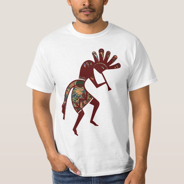 Camiseta Cultura de americanos nativos - Dançando Kokopelli (Frente)