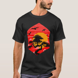 Camiseta Cultura Japonesa Sunset Bonsai Gardener Buddhist B