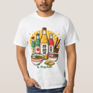 Camiseta Cultura Pop Coreana Estampa na Tórax