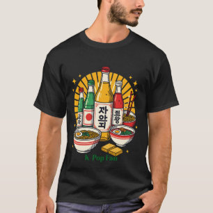 Camiseta Cultura Pop Coreana Estampa na Tórax