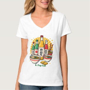 Camiseta Cultura Pop Coreana Estampa na Tórax