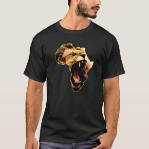Camiseta Cultura Safari do Leão Africano Mapa África  