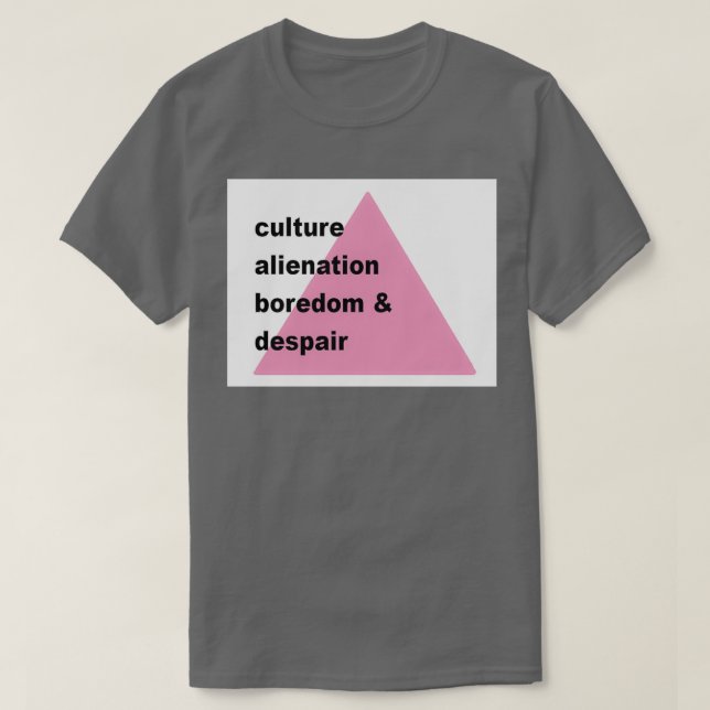 Camiseta Culture alienation boredom and despair (Frente do Design)