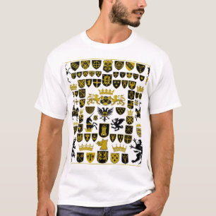 Camiseta Cumes de heráldica, desenhos simbólicos.