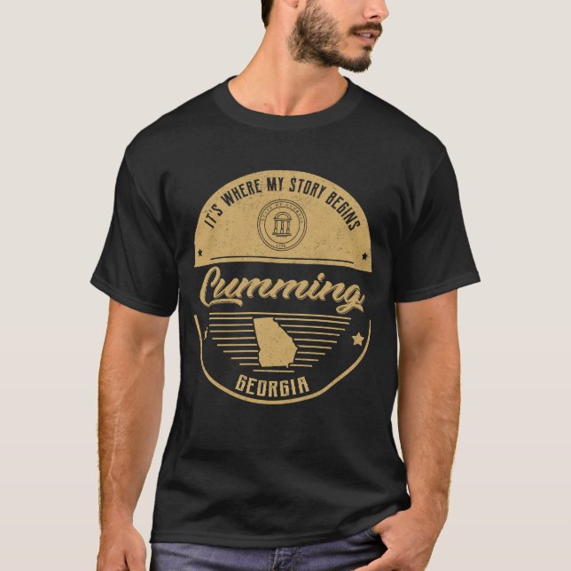 Camiseta Cumming Georgia É onde minha história começa (Frente)