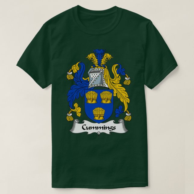 Camiseta Cummings Casaco de Armas Cummings Familiares Crest (Frente do Design)