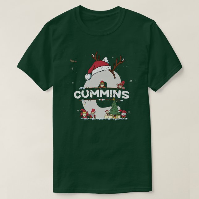 Camiseta Cummins Christmasw Cummins Name for funny Xmas  (Frente do Design)