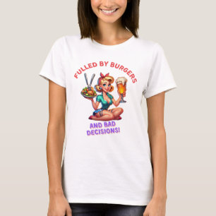 Camiseta Cumprido por hambúrgueres e má decisão