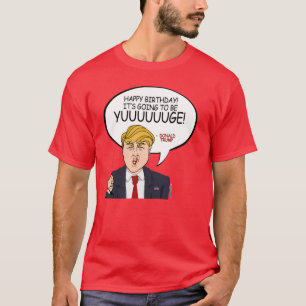 Camiseta Cumprimento de Donald Trump - feliz aniversario -