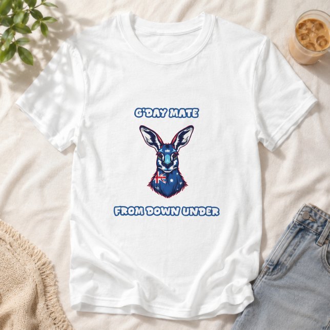 Camiseta Cumprimento de G'day Mate de baixo da Austrália (Criador carregado)