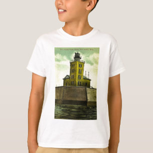 Camiseta Cumprimentos do farol de Austin Michigan do porto