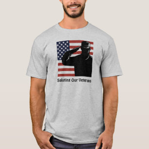 Camiseta Cumprindo Nossos Veteranos Soldado & Bandeira Amer