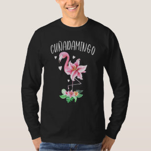 Camiseta Cunadamingo Irmã Espanhola Em Direito Flamingo Flo