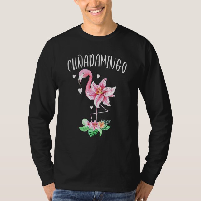 Camiseta Cunadamingo Irmã Espanhola Em Direito Flamingo Flo (Frente)