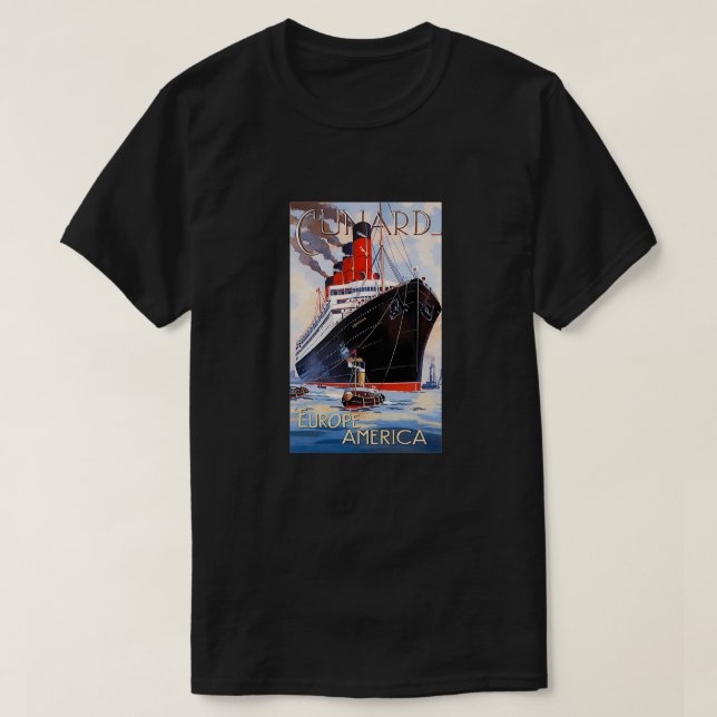 CAMISETA CUNARD OCEAN LINER AQUITANIA (Frente do Design)