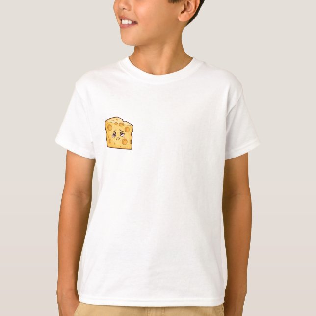 Camiseta Cunha de Queijo Triste Cartoon Crianças (Frente)