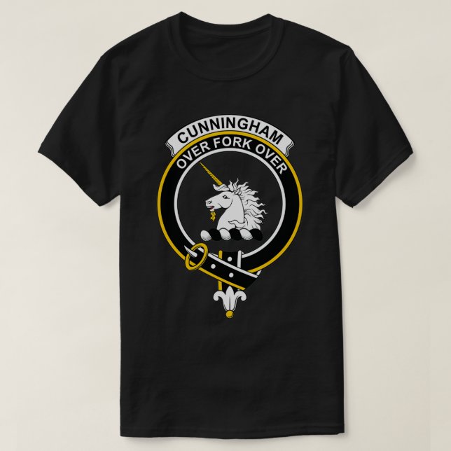 Camiseta Cunningham Crest Tartan Clan Scottish Clan (Frente do Design)