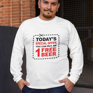 Camiseta Cupão de Oferta Especial de Cerveja Livre