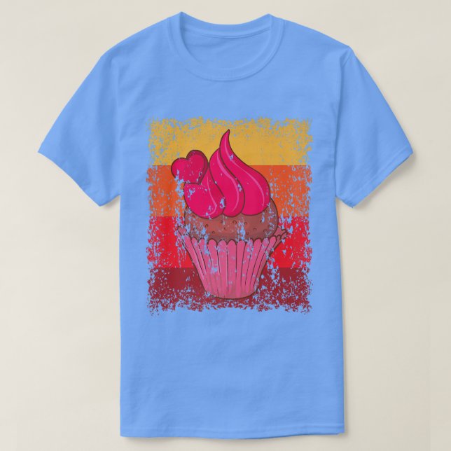 Camiseta Cupcake Baking Baker Bakery Vintage Retro 12 (Frente do Design)