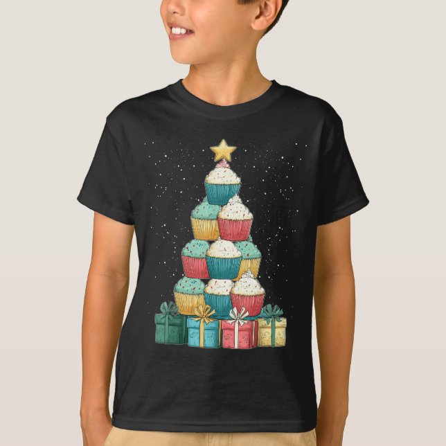 Camiseta Cupcake Baking Baker Christmas Tree Xmas  (Frente)