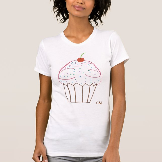 Camiseta cupcake, C - personalizado - personalizado (Frente)