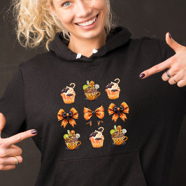 Camiseta Cupcake Coquette e Fita do Halloween