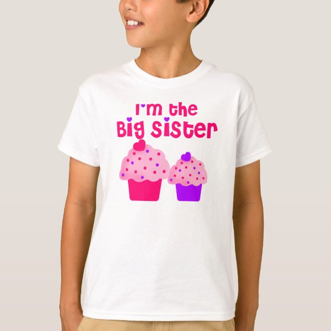 Camiseta Cupcake da irmã mais velha (Frente)