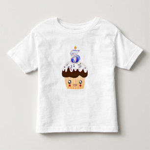 Camiseta cupcake de 3 anos T - Azul