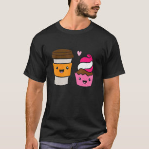 Camiseta Cupcake De Amor E Cupcake De Café E Comida