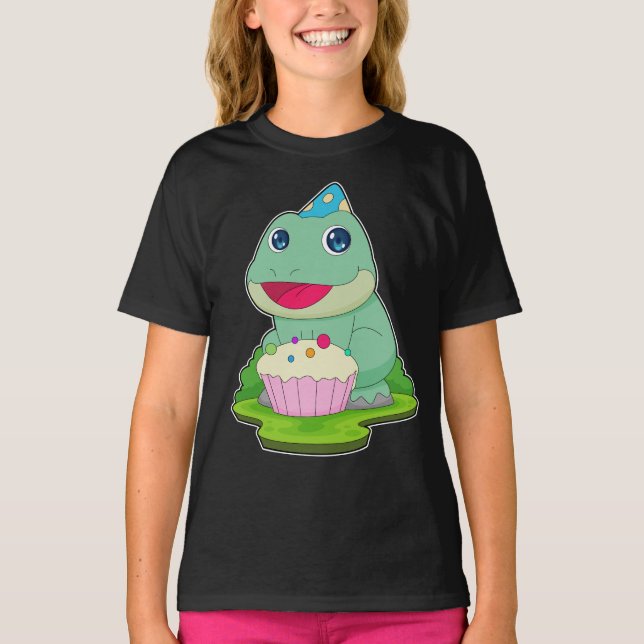 Camiseta Cupcake de aniversário do sapo (Frente)