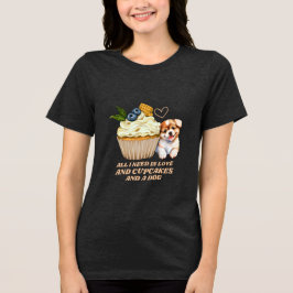 Camiseta Cupcake de Cão Cachorro Gift Teto